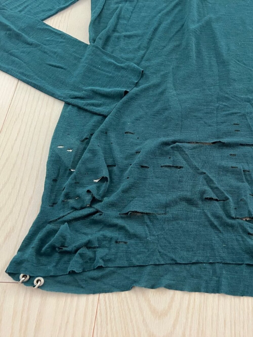 Diesel T-Fien Ripped Destroyed Top Teal ( S ) - Picture 5 of 5
